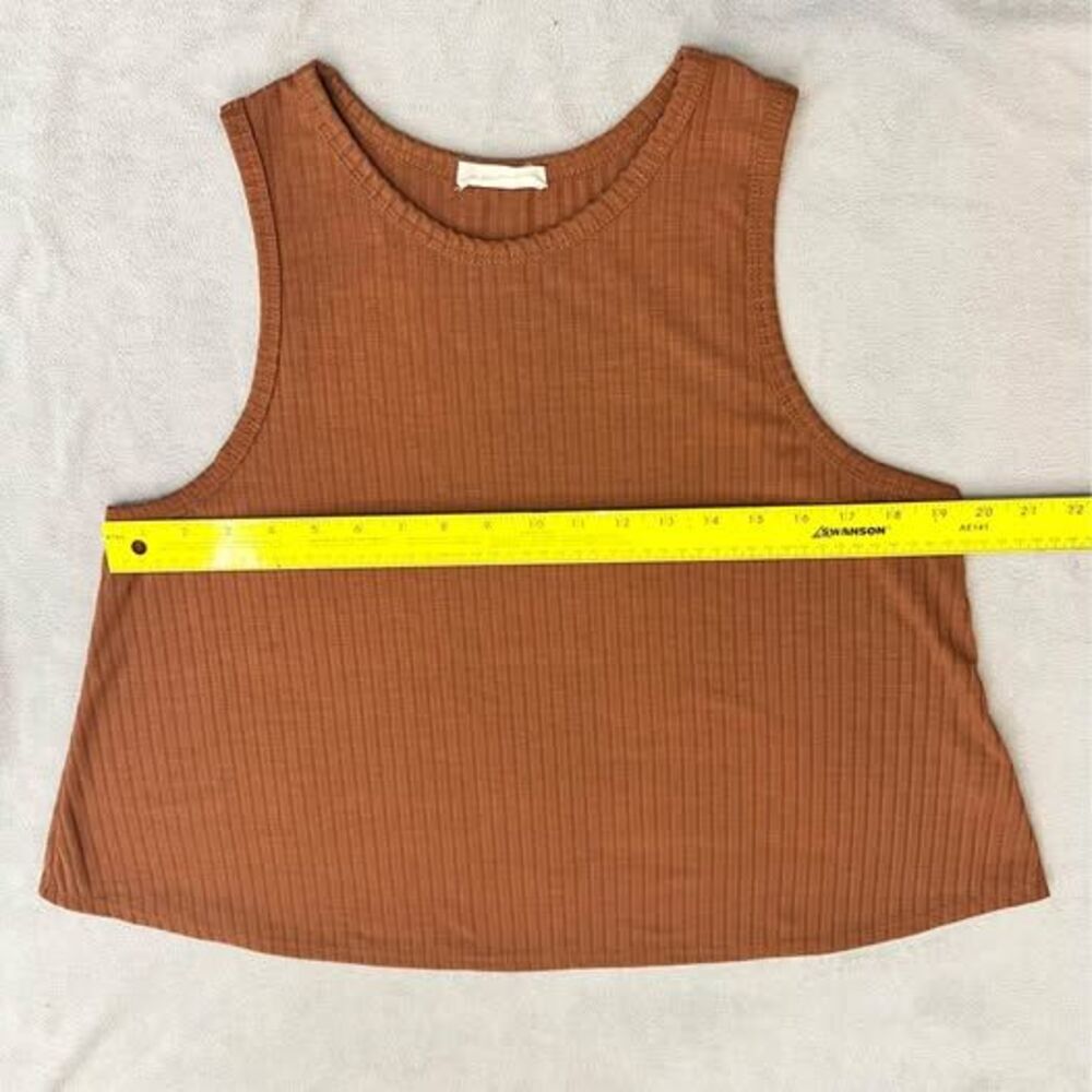 Altar'd State Rust Ribbed Sleeveless Tank Top Size L - Picture 6 of 7